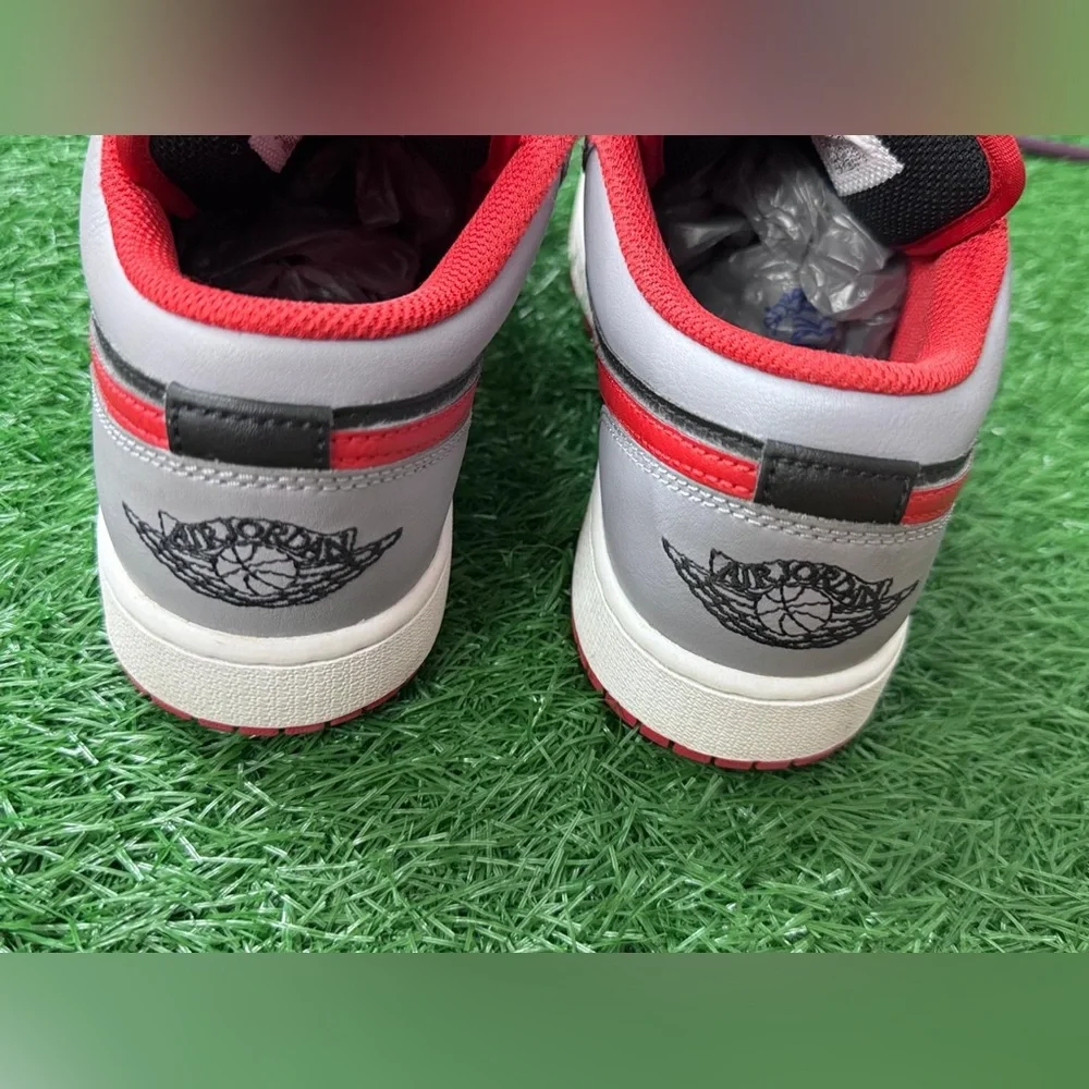 Big Kid's Air Jordan 1 Low GS Black/Fire Red-Cement Grey Gradeschool - Size 4.5Y